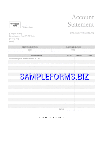Bank Statement Template docx pdf free
